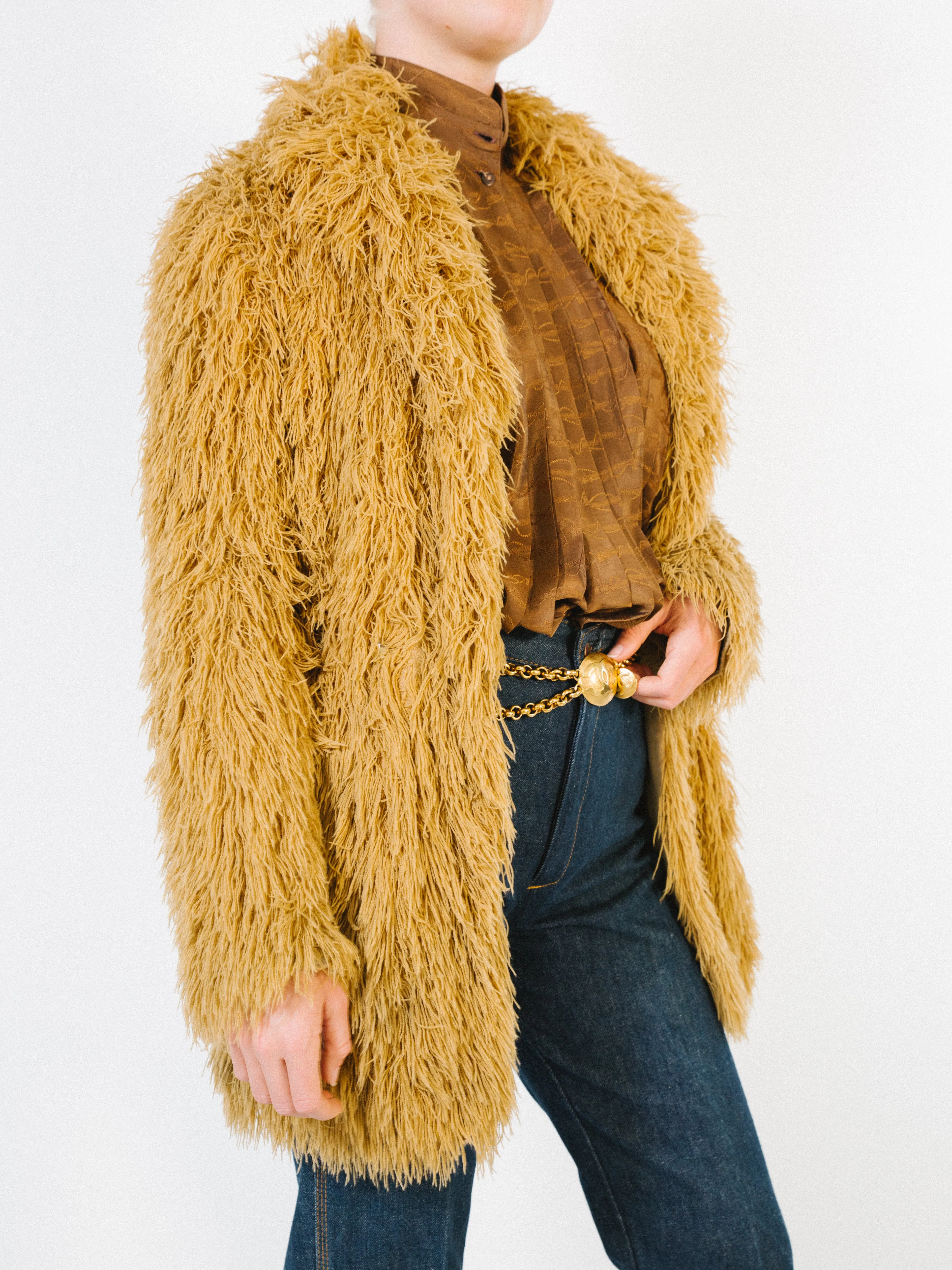 Camel Yarn Shag Jacket