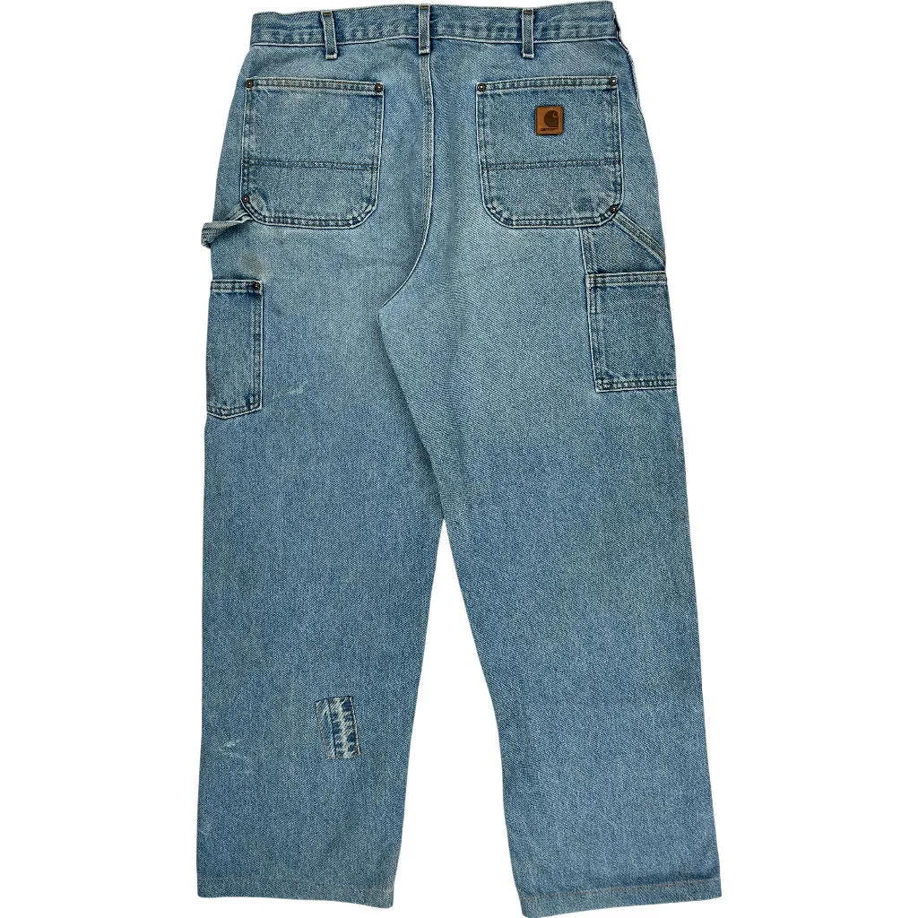 Carhartt B73 DST Original Dungaree Fit Jeans - 34W 30L - Blue Cotton