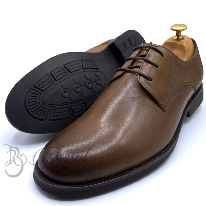 CLK leather plain Lace up | Brown