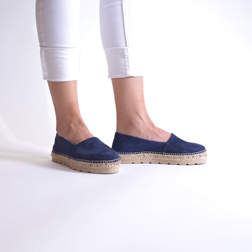 Closed Toe Suede Leather Espadrilles for Women - Alma-A