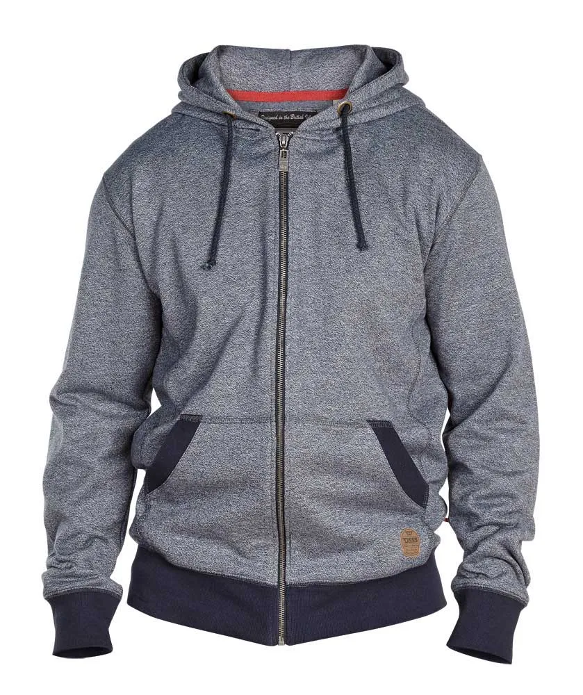 D555 Avery Zip Speckled Blue Hoody