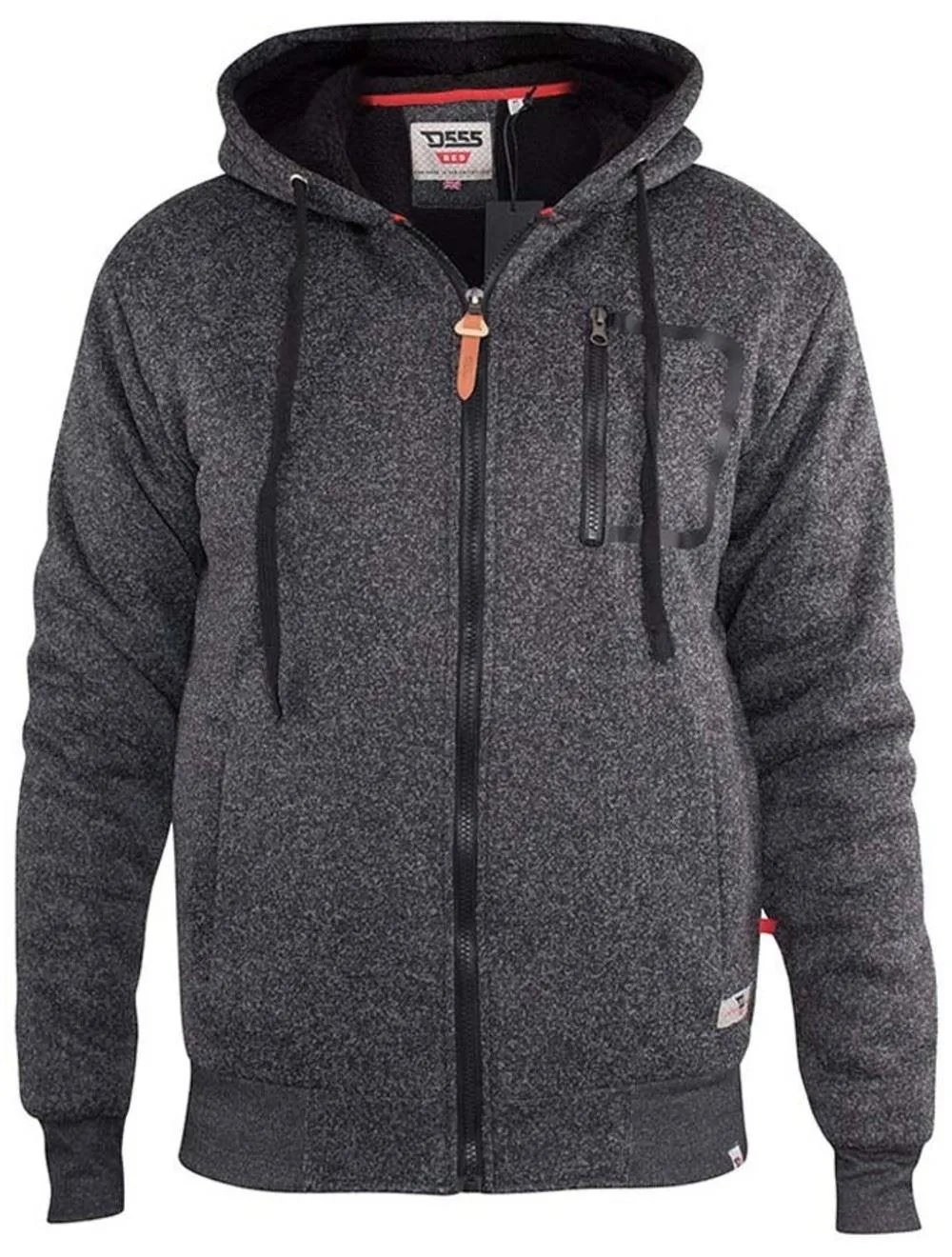 D555 Lakewood Tall Lined Hoody - Black Twist