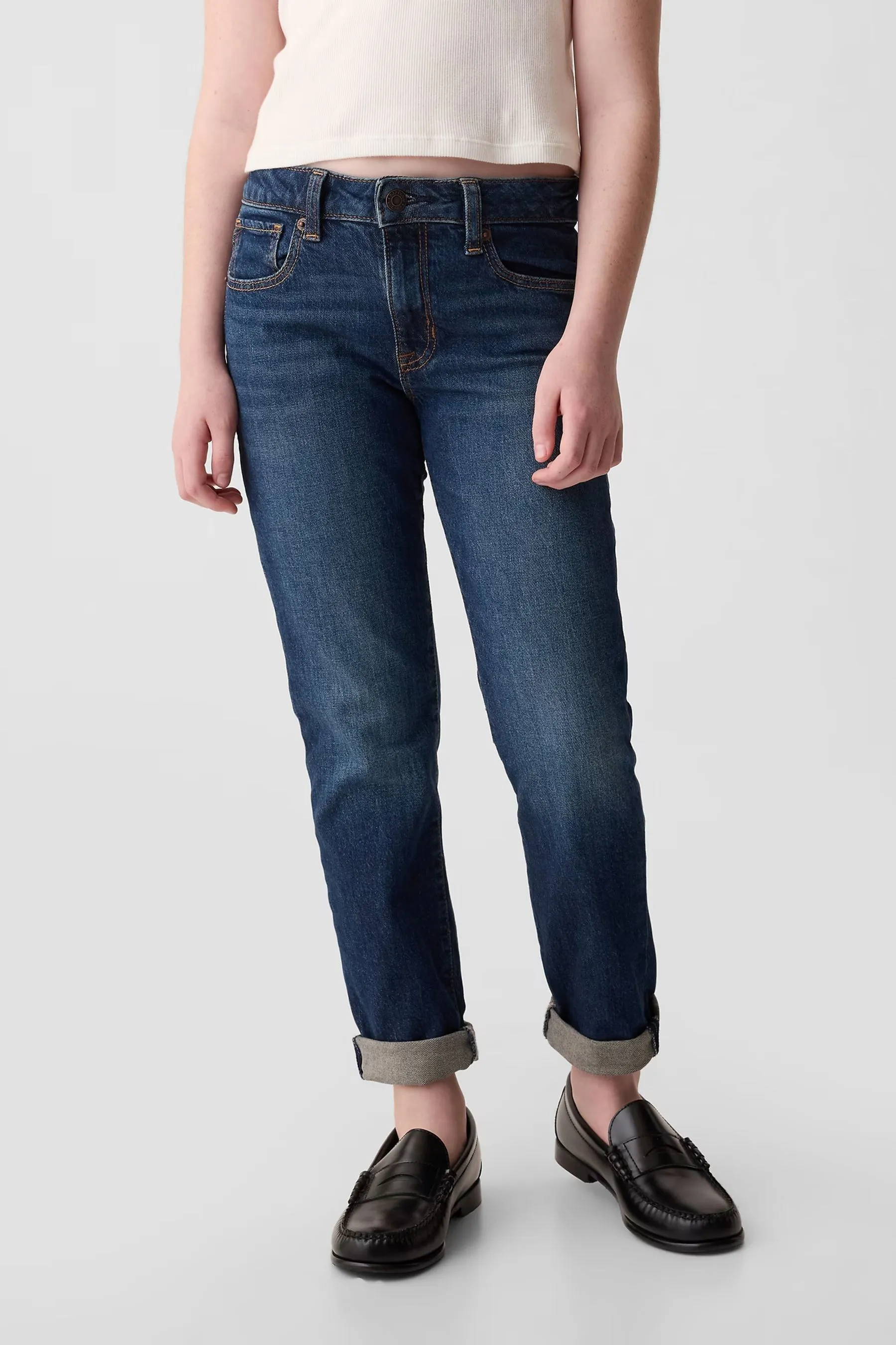 Dark Wash Blue Stretch Girlfriend Washwell Jeans (4-16yrs)