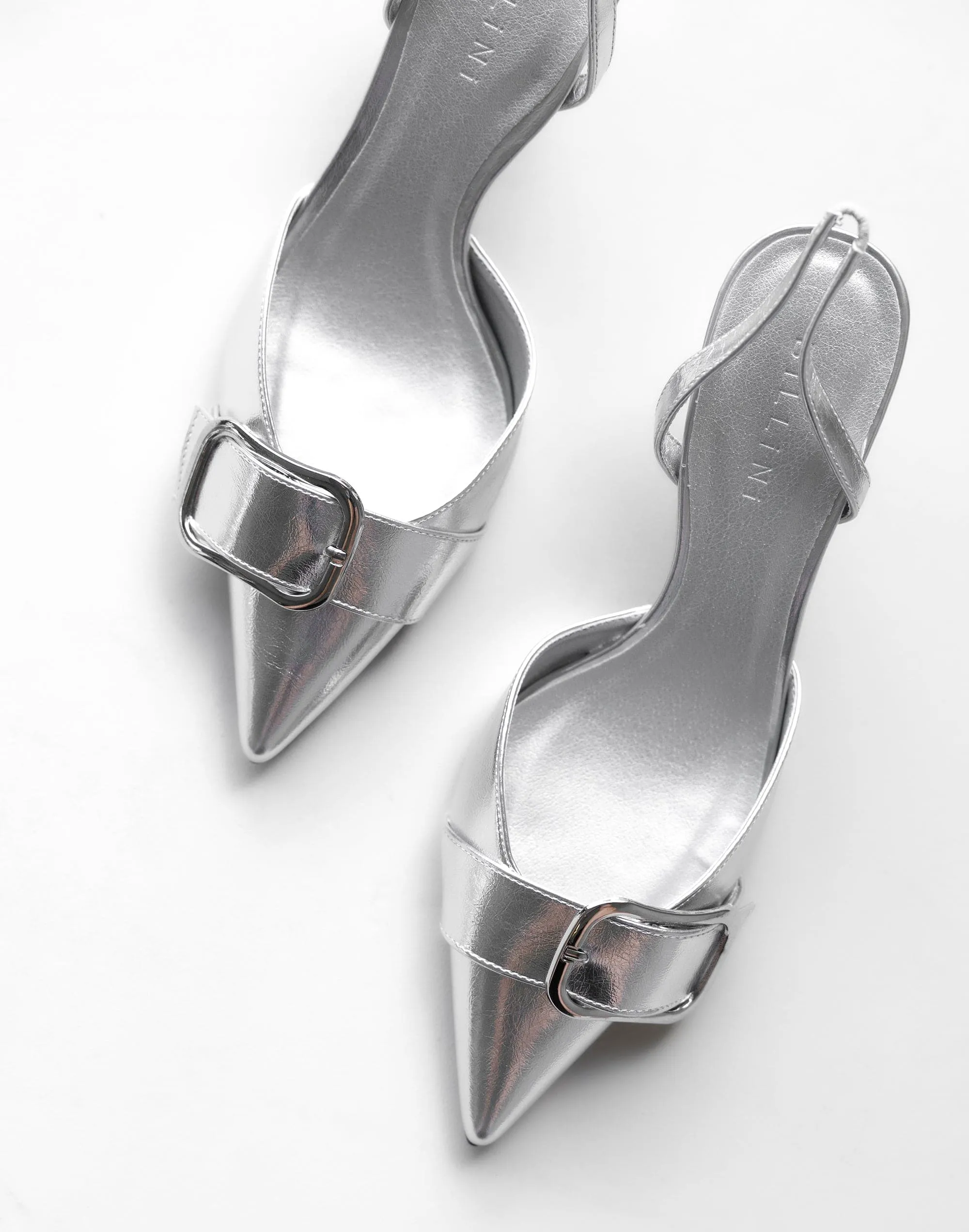 Dealani Heels (Silver Crinkle) - By Billini