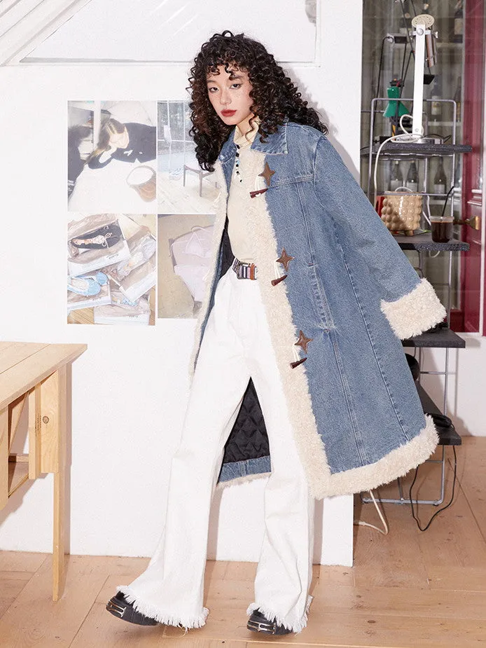 Denim Boa Casual Quilting Nichi Warm Long-Coat