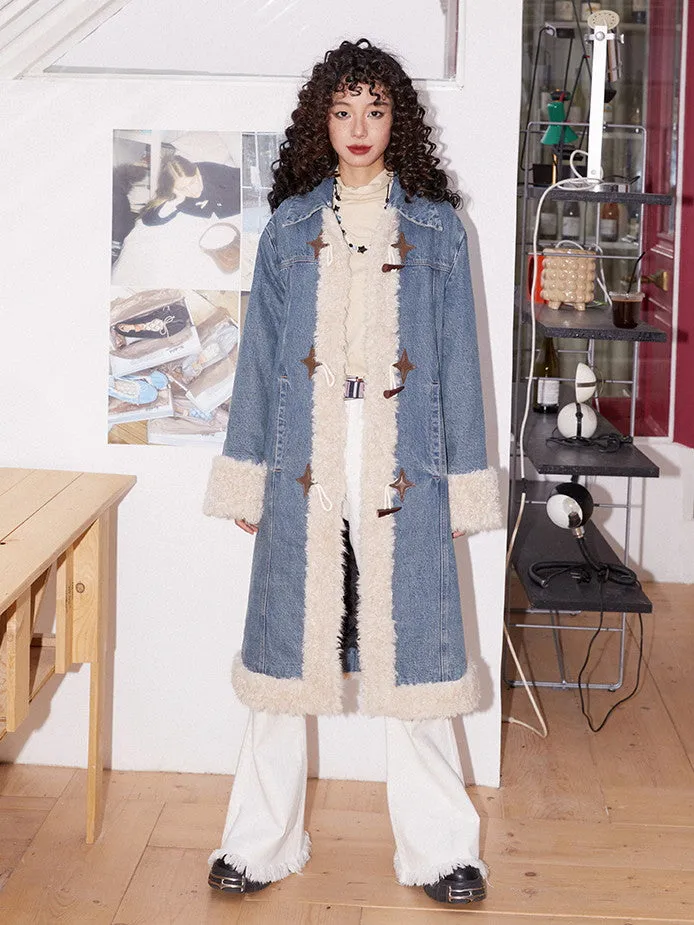 Denim Boa Casual Quilting Nichi Warm Long-Coat