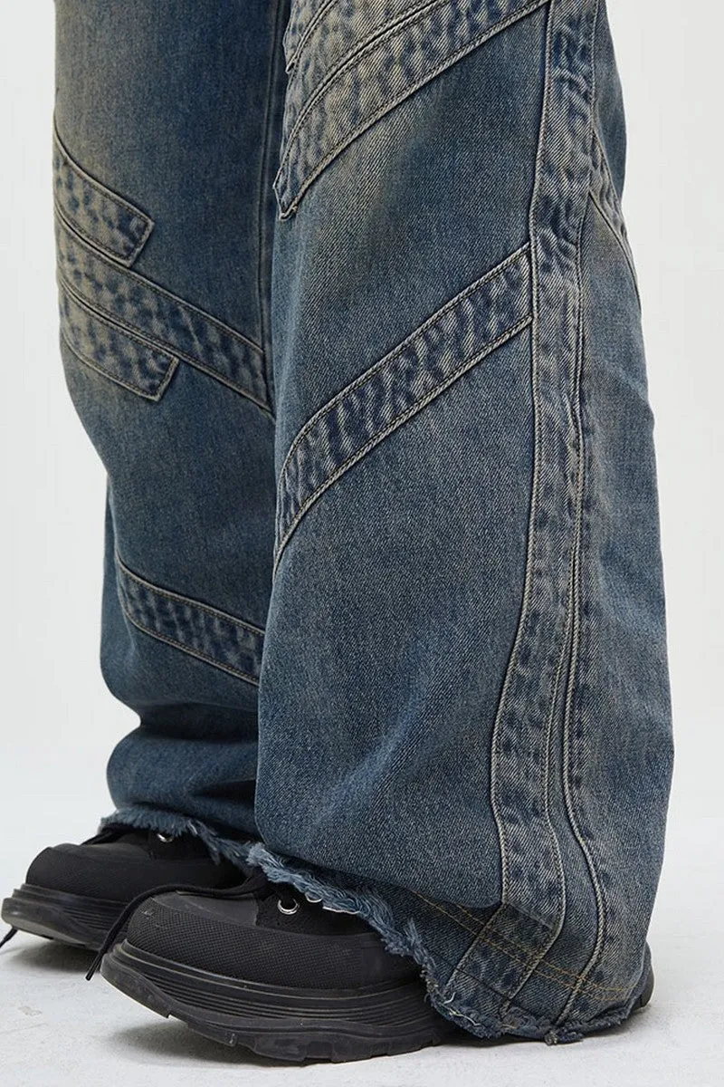 Distressed Straight Loose Jeans