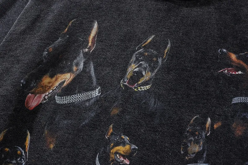 Doberman | Hip-Hop Vintage Doberman Print Hoodie