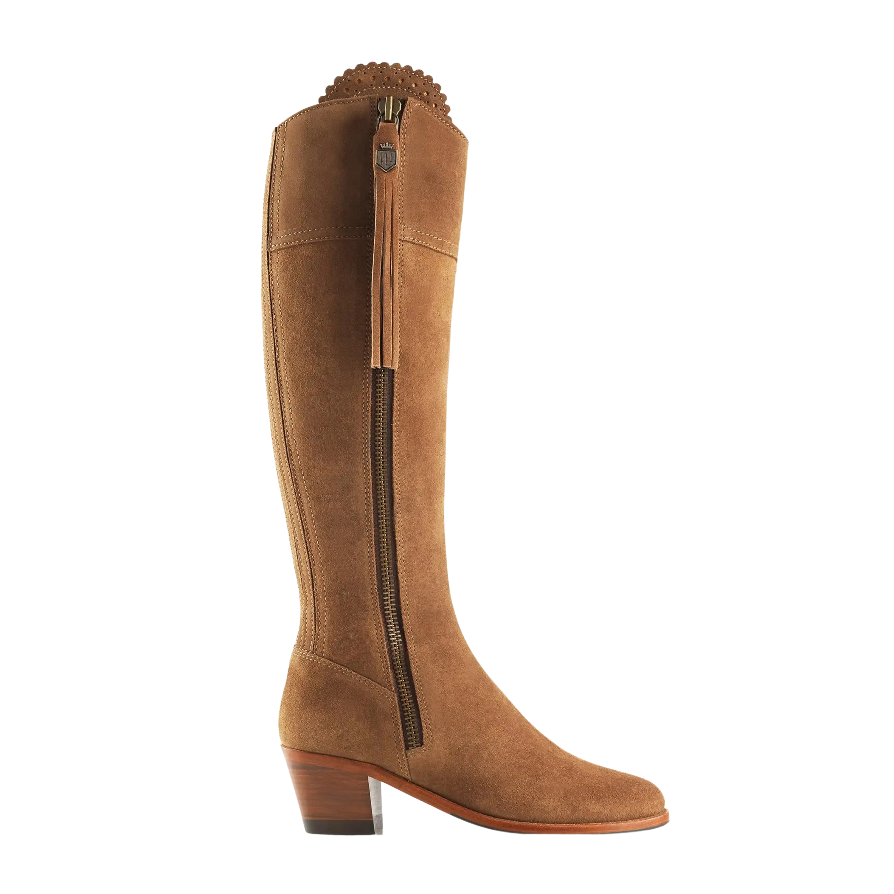 Fairfax & Favor Regina Heeled Regular Boots in Tan