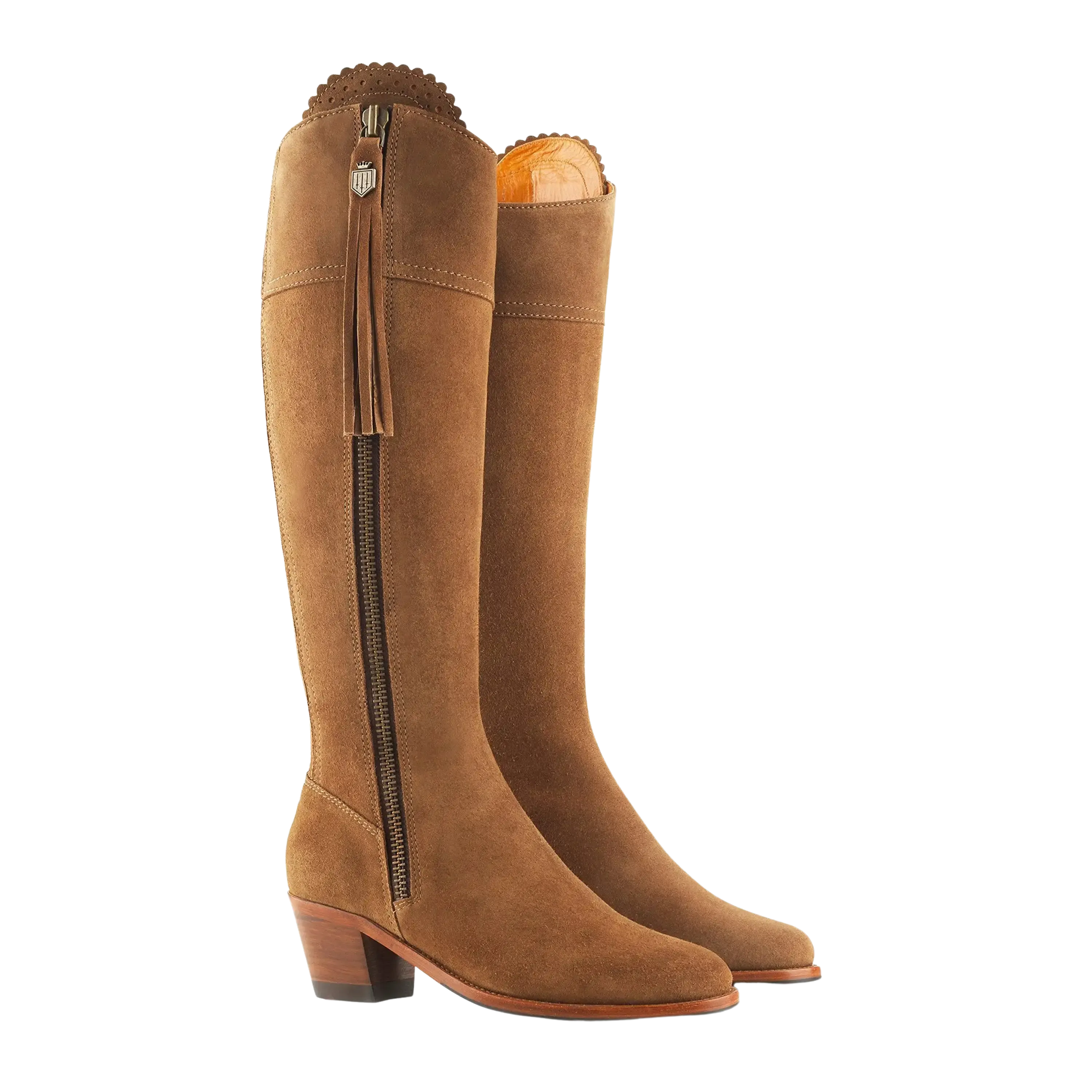 Fairfax & Favor Regina Heeled Regular Boots in Tan