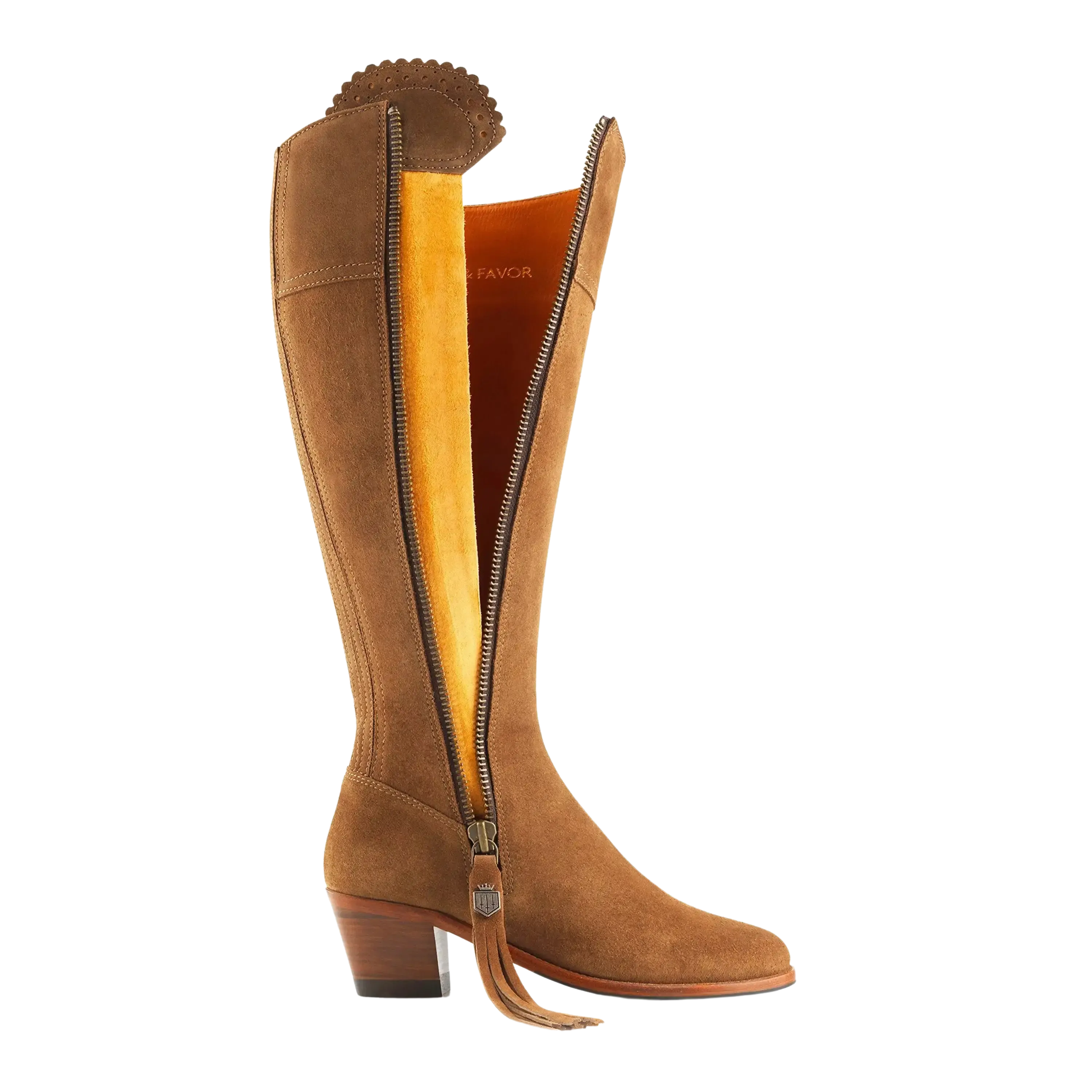 Fairfax & Favor Regina Heeled Regular Boots in Tan