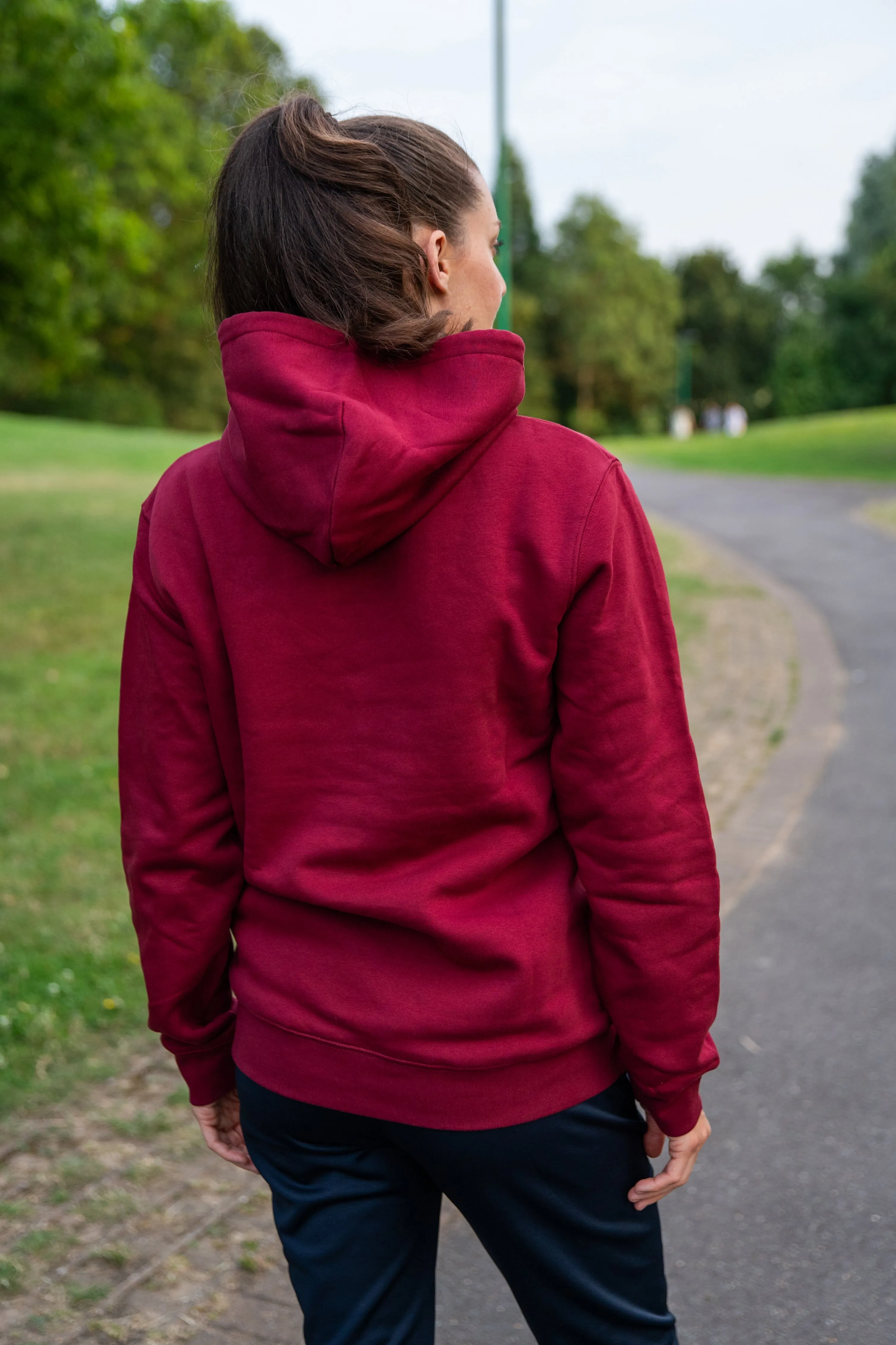 Flames Pullover Hoodie Burgundy