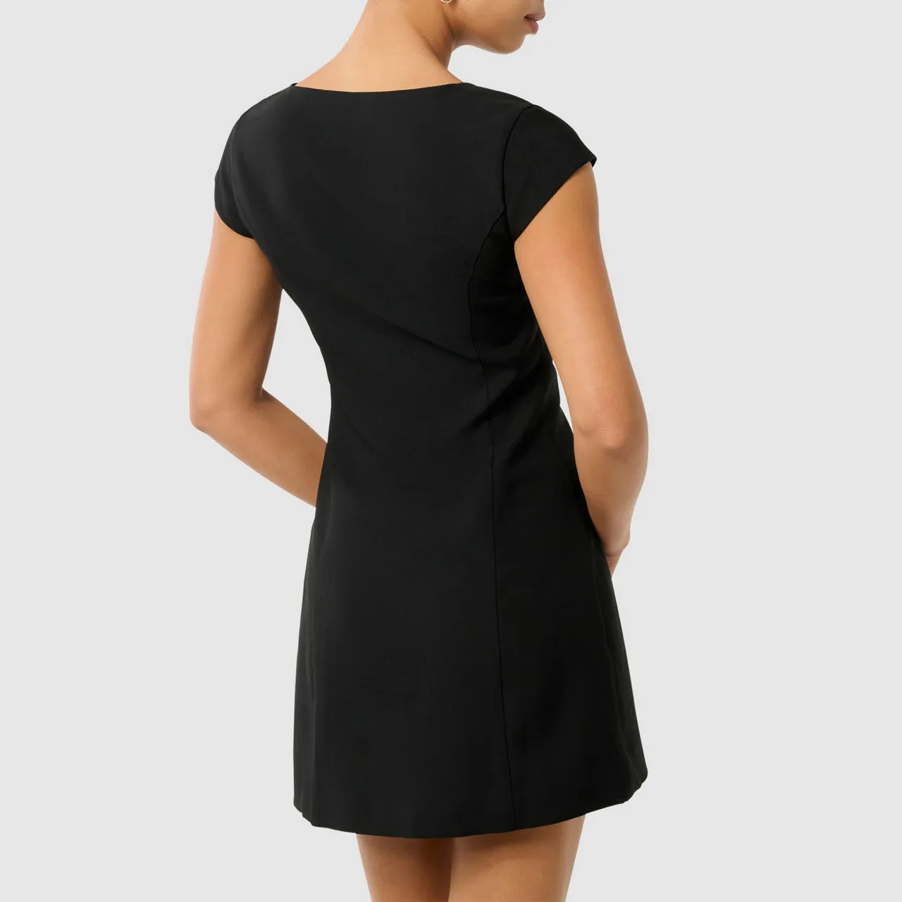 FOREVER NEW Layla Cap-Sleeve Mini Shift Dress - Black