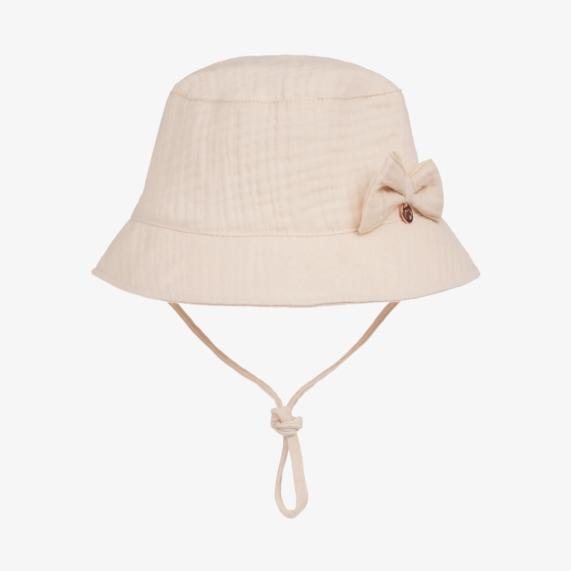 Girls Beige Organic Cotton Sun Hat