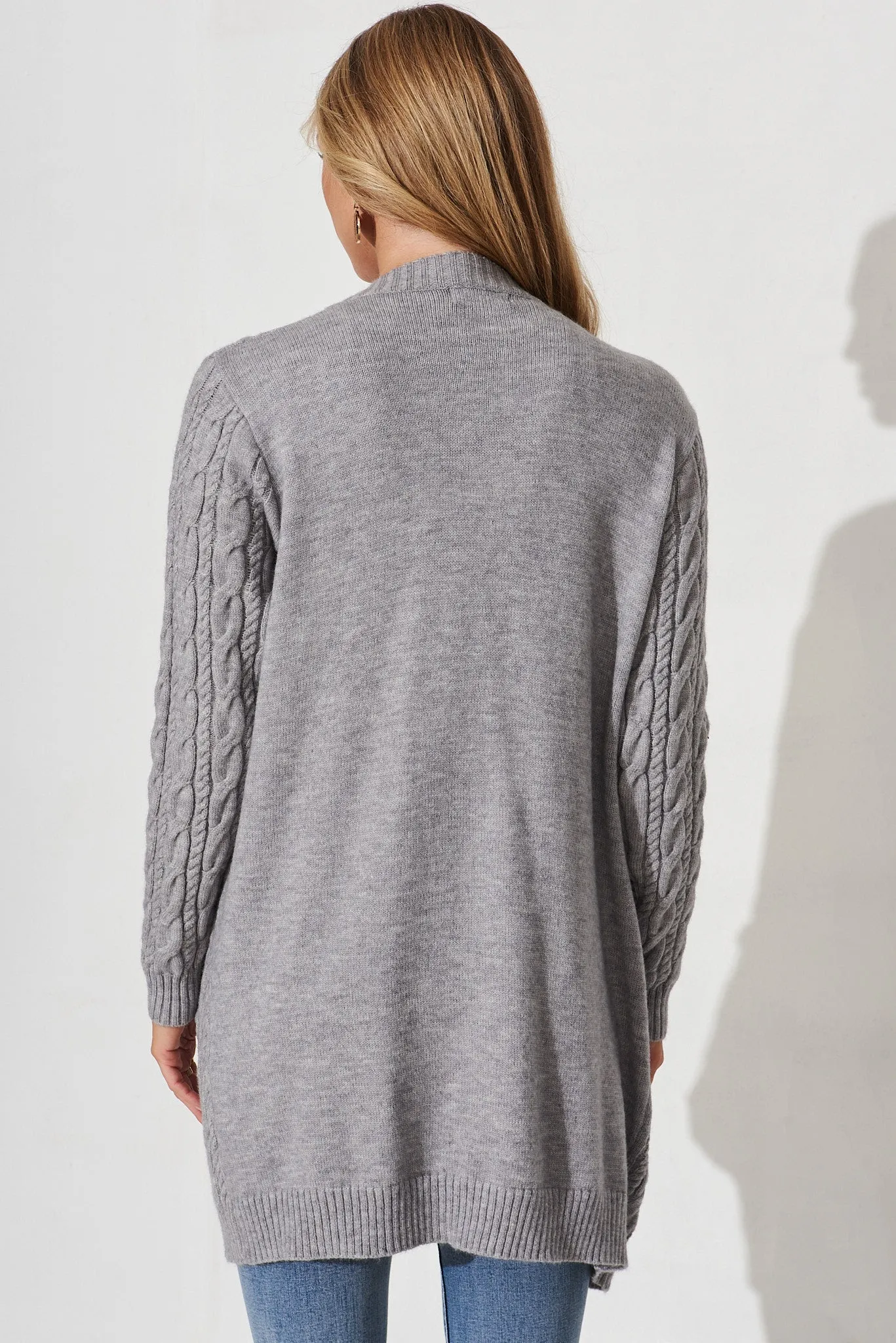 Goldington Knit Cardigan In Grey Wool Blend