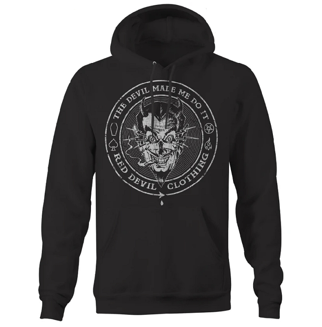 Gothic Men's Pocket Hoodie - the Devil Made Me Do It