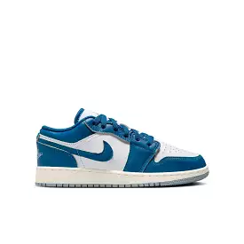 Grade School Air Jordan 1 Low SE GS White/Industrial Blue-Blue Grey-Sail FN9137-141