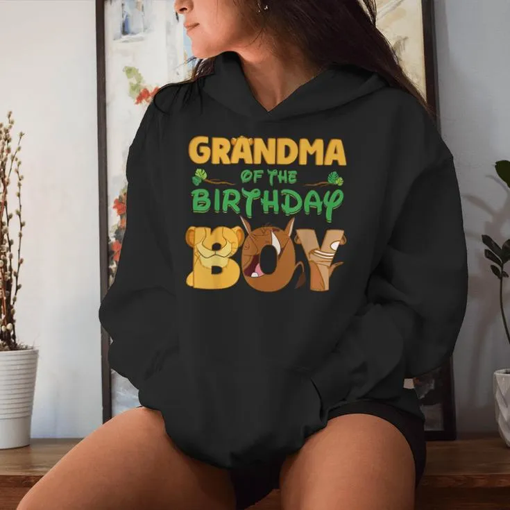 Grandma Of The Birthday Boy Lion Family Matching Women Hoodie