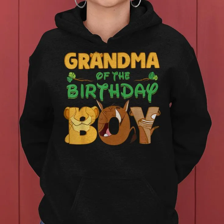 Grandma Of The Birthday Boy Lion Family Matching Women Hoodie