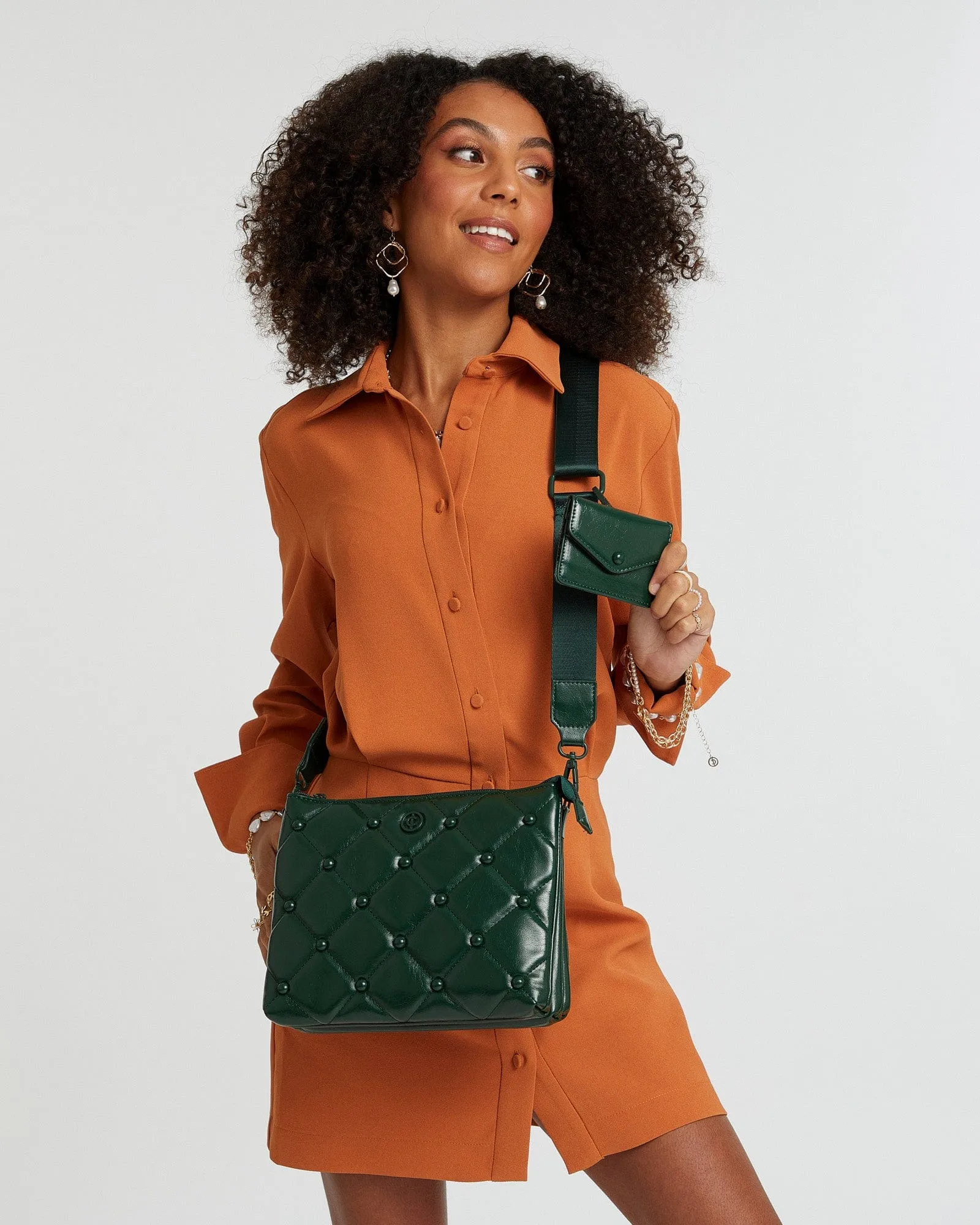 Green MJ Webbing Crossbody Bag