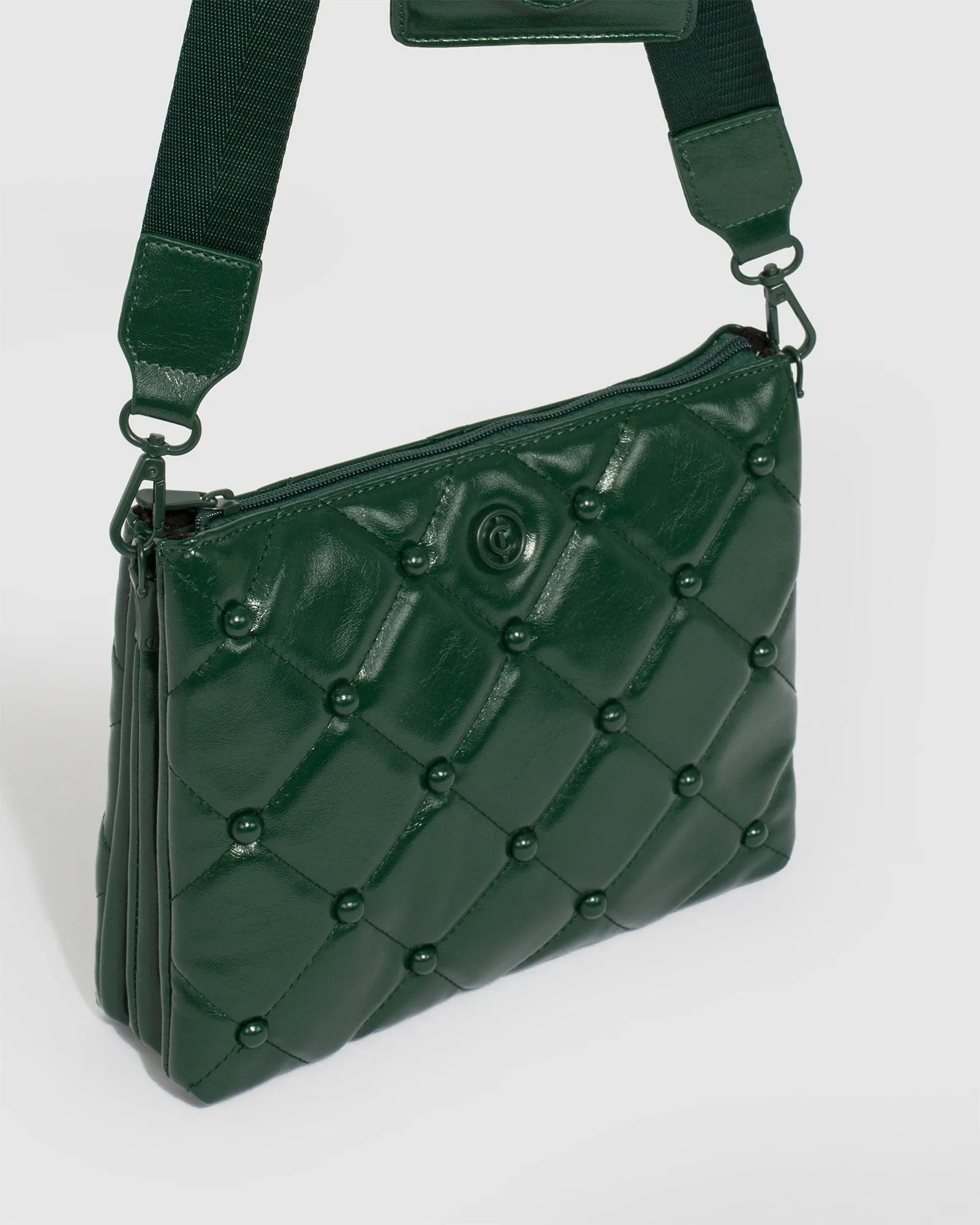 Green MJ Webbing Crossbody Bag