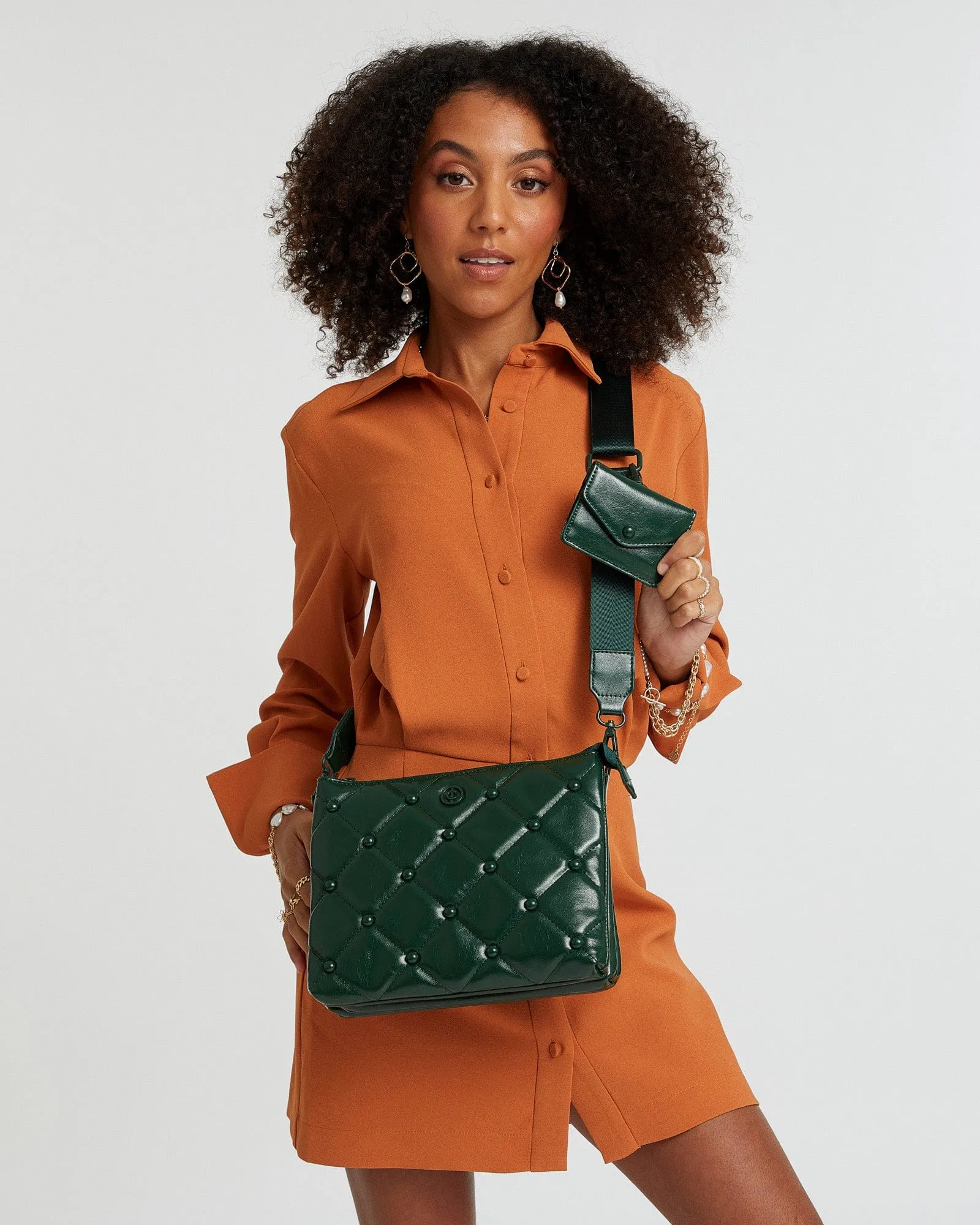 Green MJ Webbing Crossbody Bag