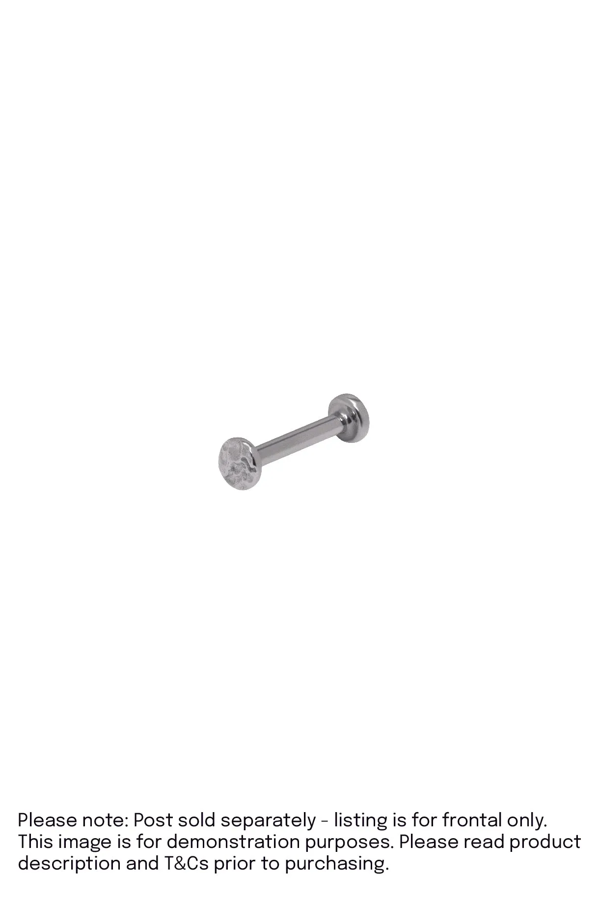 Hammered Disk Piercing Frontal Small White Gold