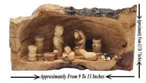 Handmade Nativity Set with Joseph, Mary, and Baby Jesus - Exquisite Christmas Decor with Adjustable Width (9-13 Inches) and Heig