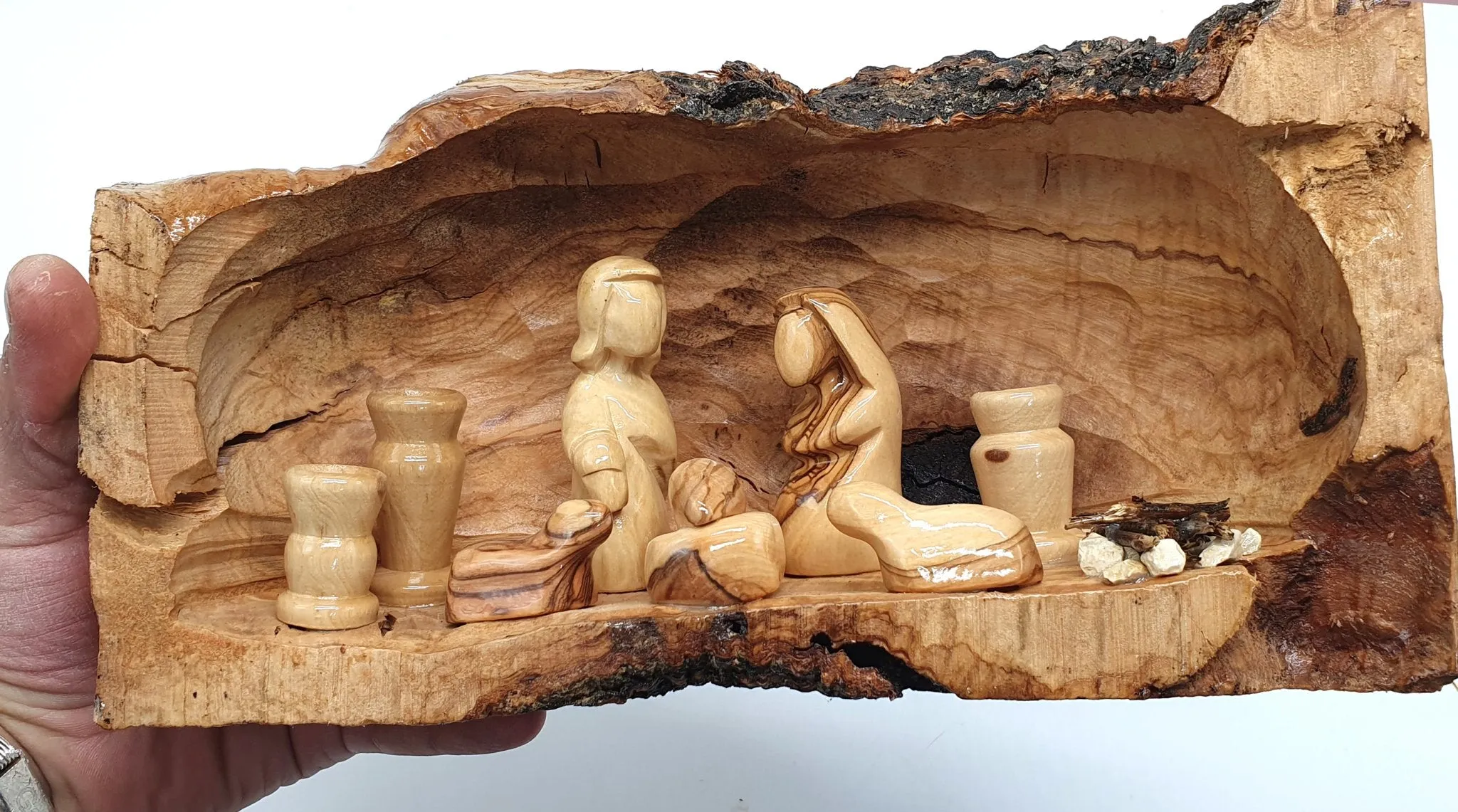 Handmade Nativity Set with Joseph, Mary, and Baby Jesus - Exquisite Christmas Decor with Adjustable Width (9-13 Inches) and Heig