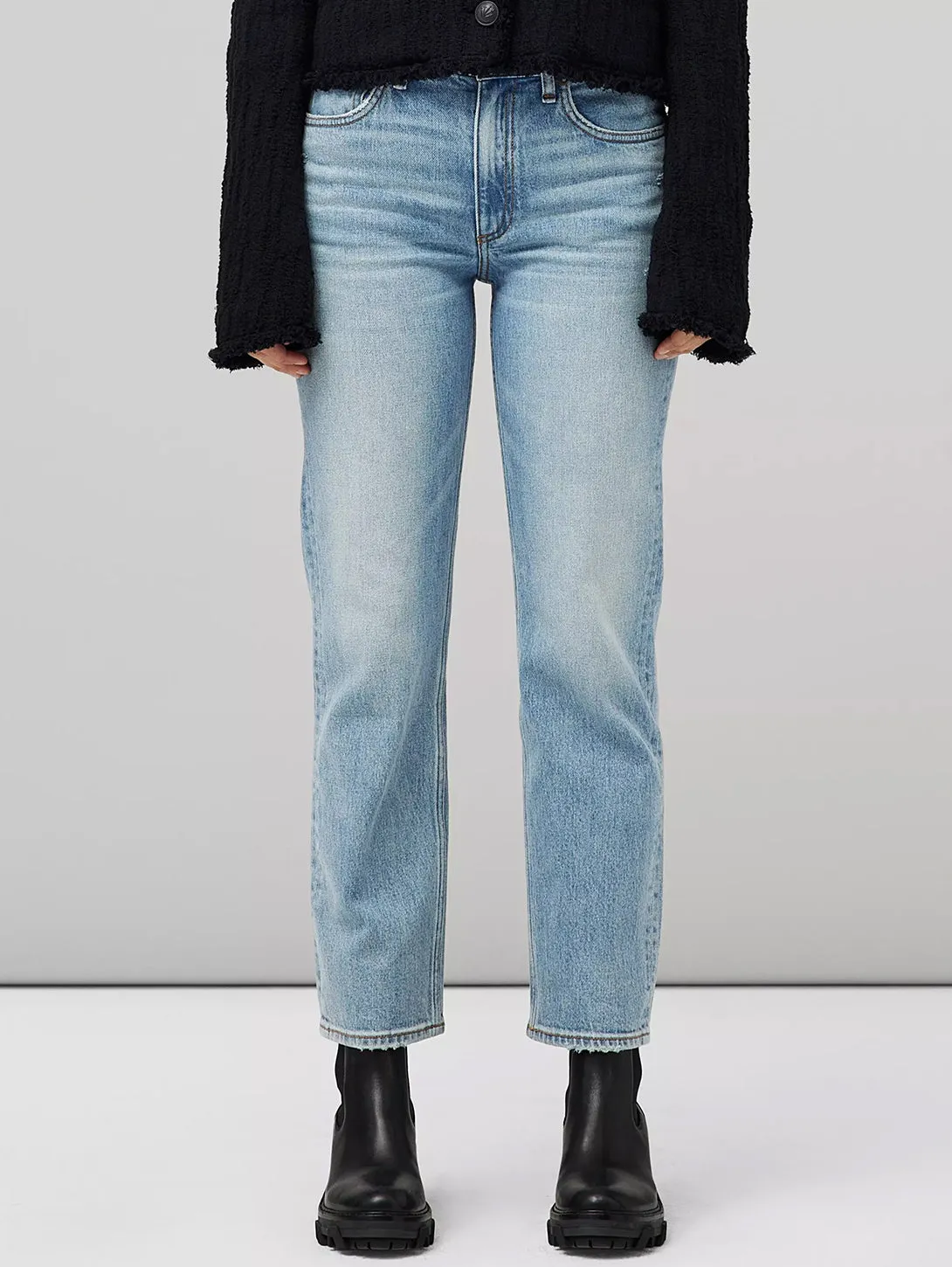 Harlow Mid Rise Straight Jean - Lou 1