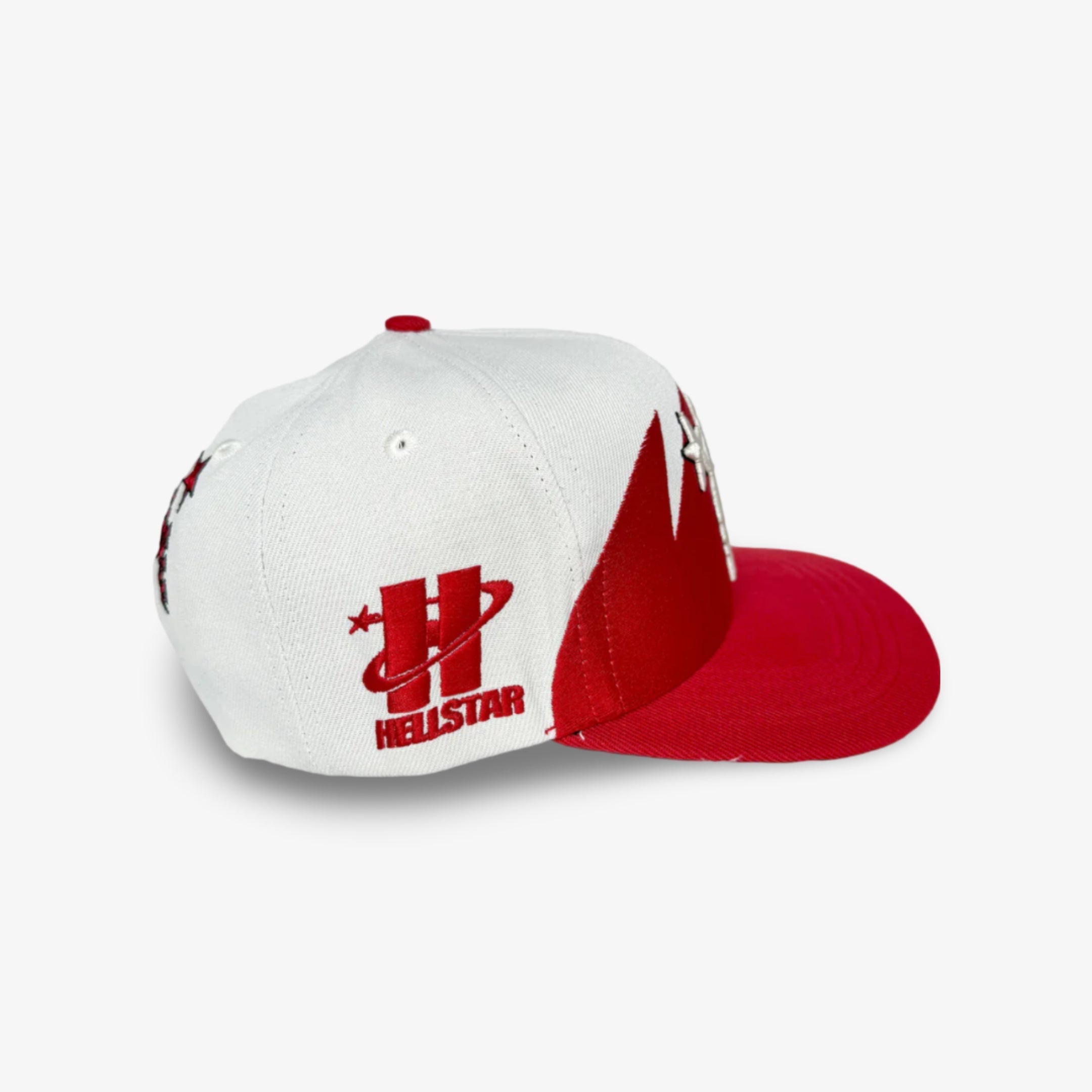 Hellstar Sports Snapback Hat 'Shark Teeth' Off White / Red SS24