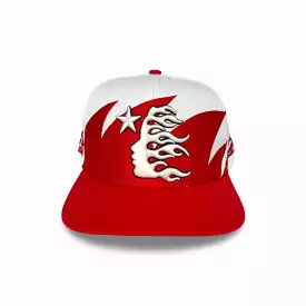 Hellstar Sports Snapback Hat 'Shark Teeth' Off White / Red SS24