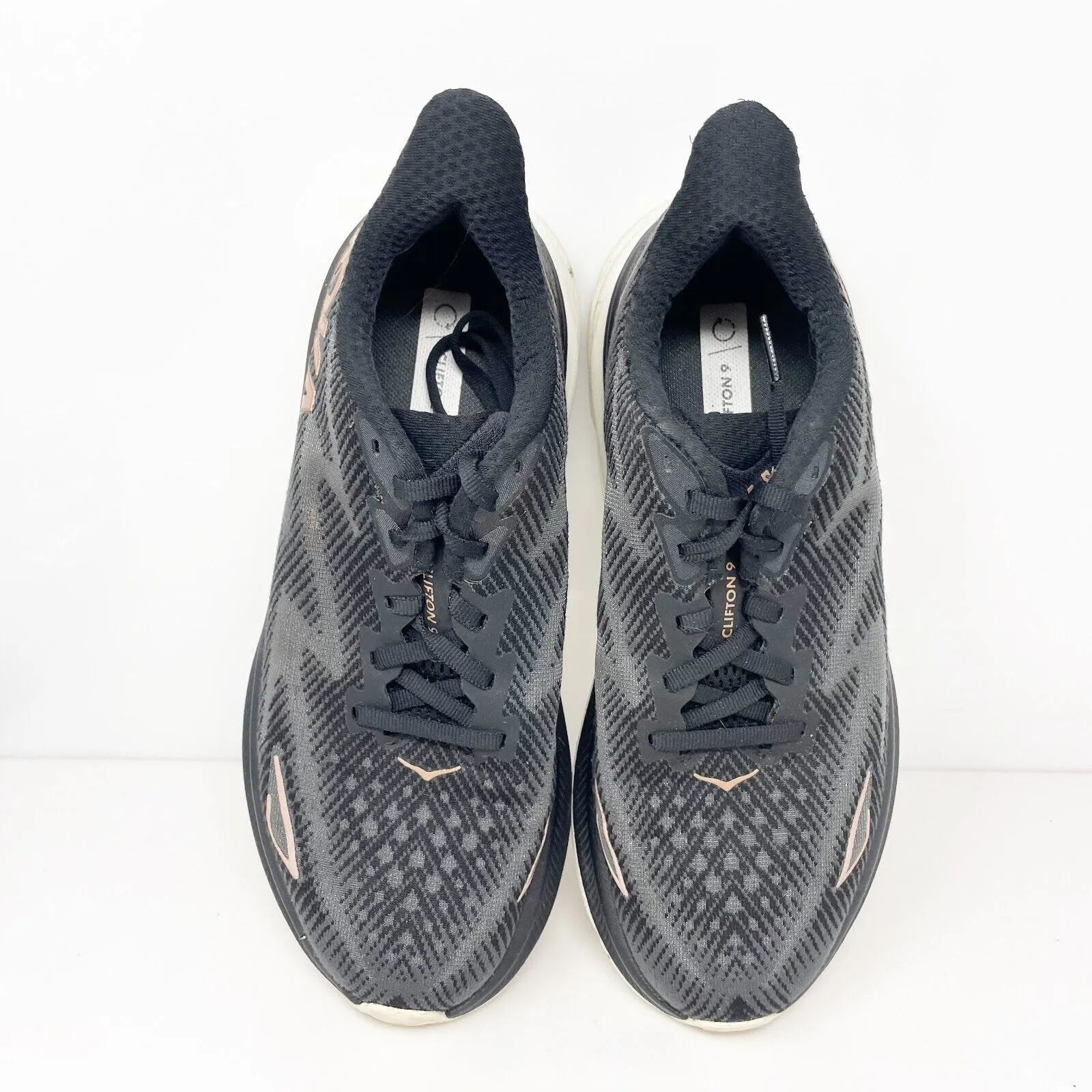 Hoka One One Womens Clifton 9 1127896 BRGL Black Running Shoes Sneakers Sz 7.5 B