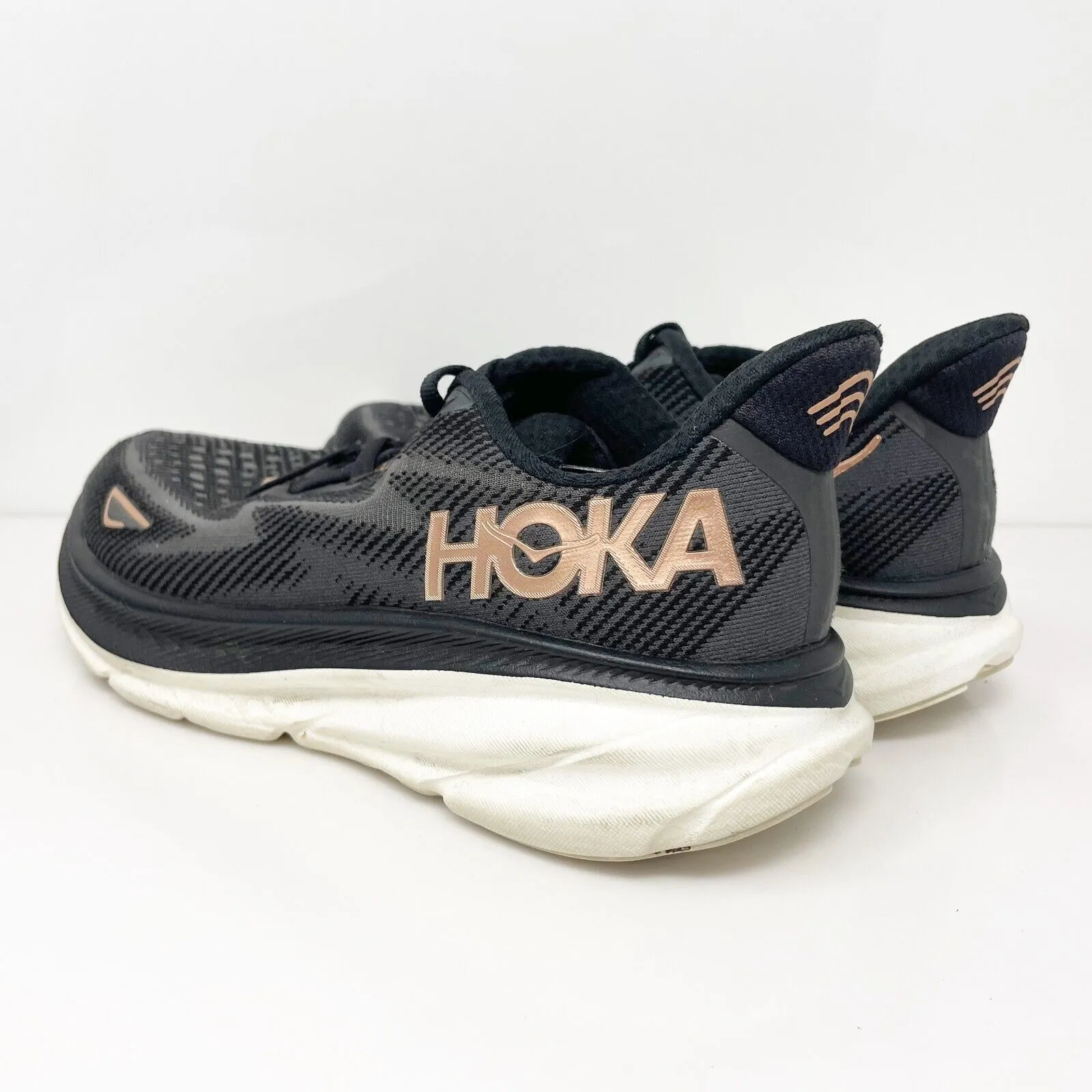 Hoka One One Womens Clifton 9 1127896 BRGL Black Running Shoes Sneakers Sz 7.5 B