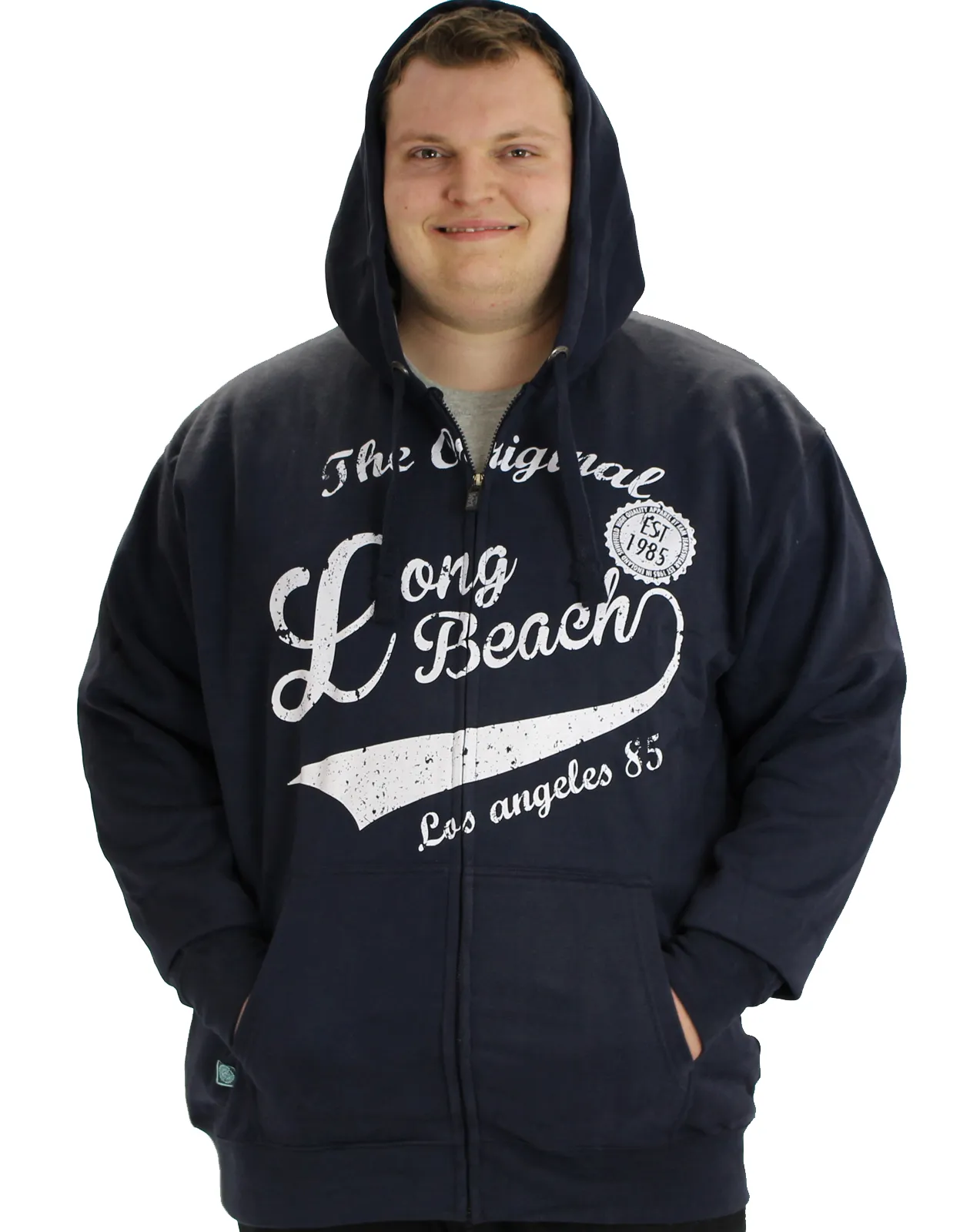 Kam Big Mens Long Beach Hoody - Navy