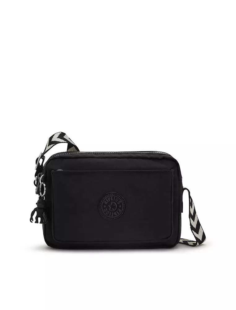 Kipling Kipling ABANU M Black Chevron Crossbody Bag