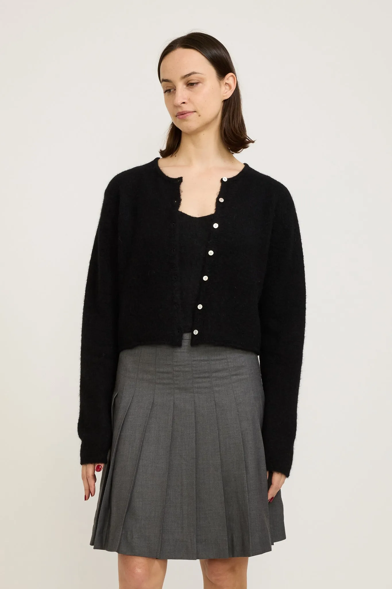 Kotte Alpaca Round Cardigan Black