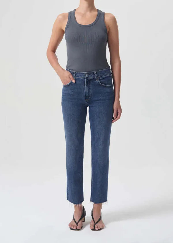 Kye Mid Rise Straight Crop Stretch Jeans - Mirage