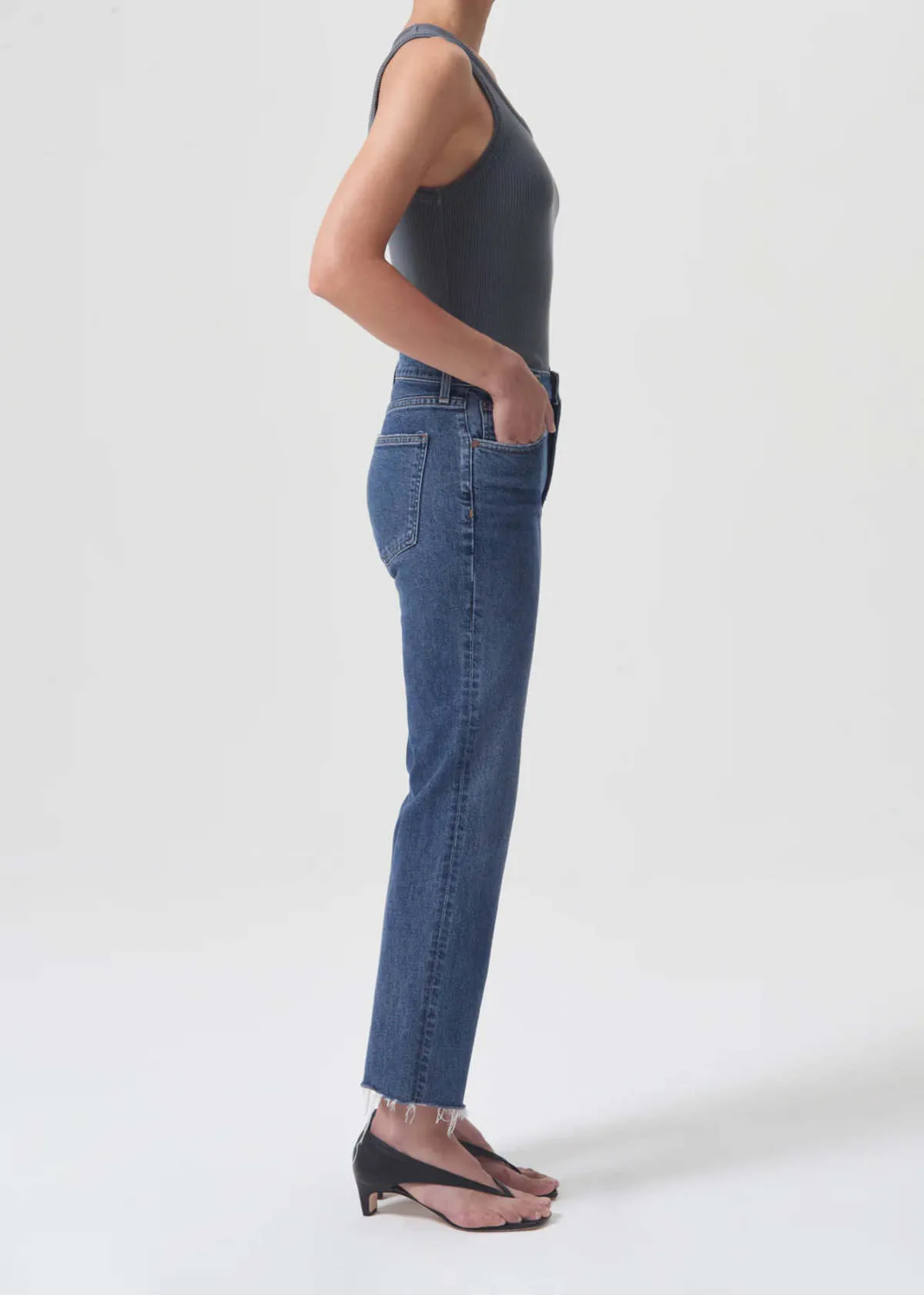 Kye Mid Rise Straight Crop Stretch Jeans - Mirage