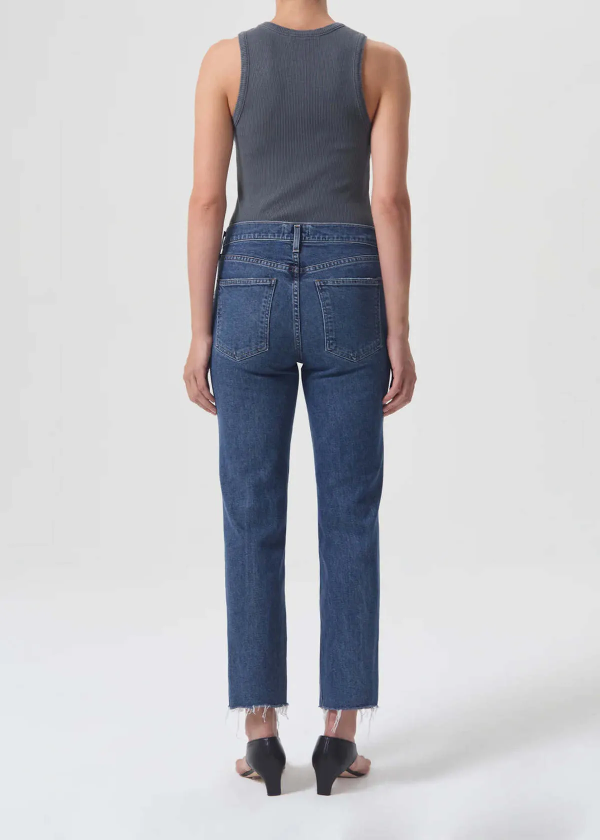 Kye Mid Rise Straight Crop Stretch Jeans - Mirage