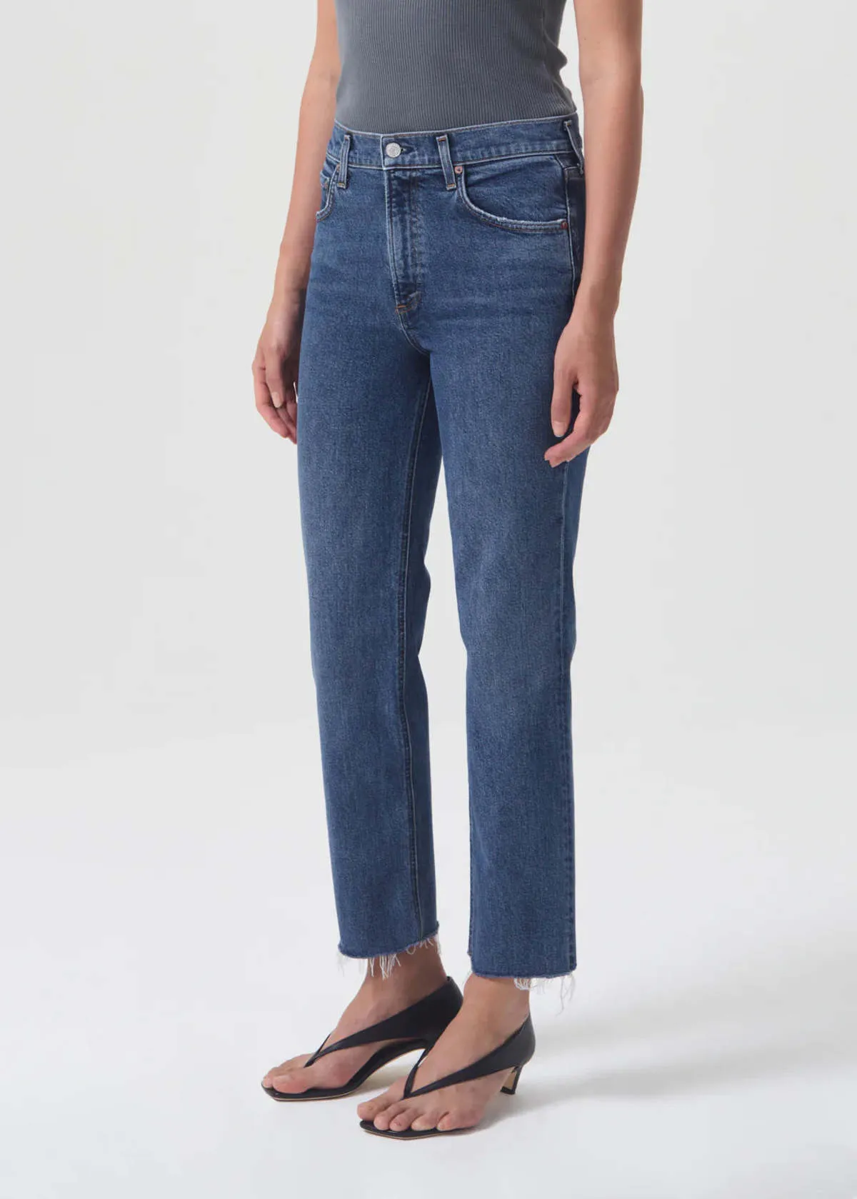 Kye Mid Rise Straight Crop Stretch Jeans - Mirage