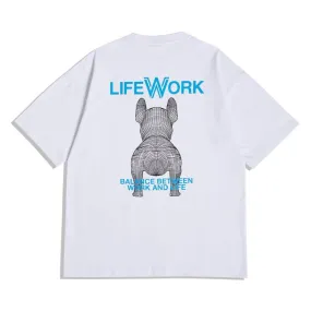 LifeWork Small Bulldog Tee White