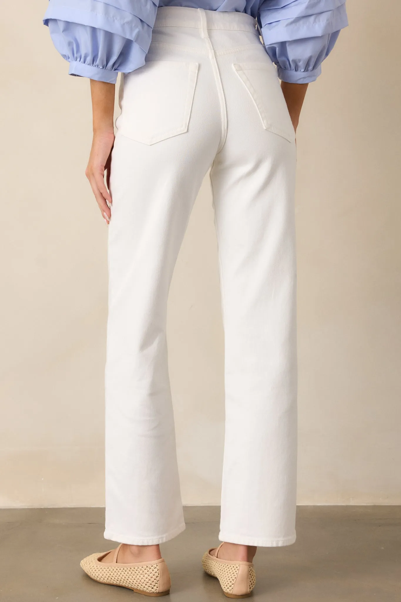 Limitless Time White Straight Leg Jeans