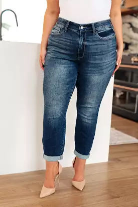 London Midrise Cuffed Boyfriend Jeans