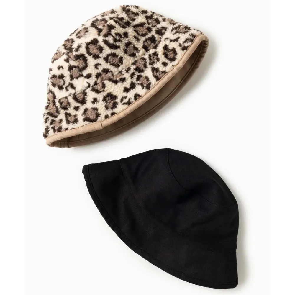 Look by M Leopard Reversible Bucket Black Hat (Women's)