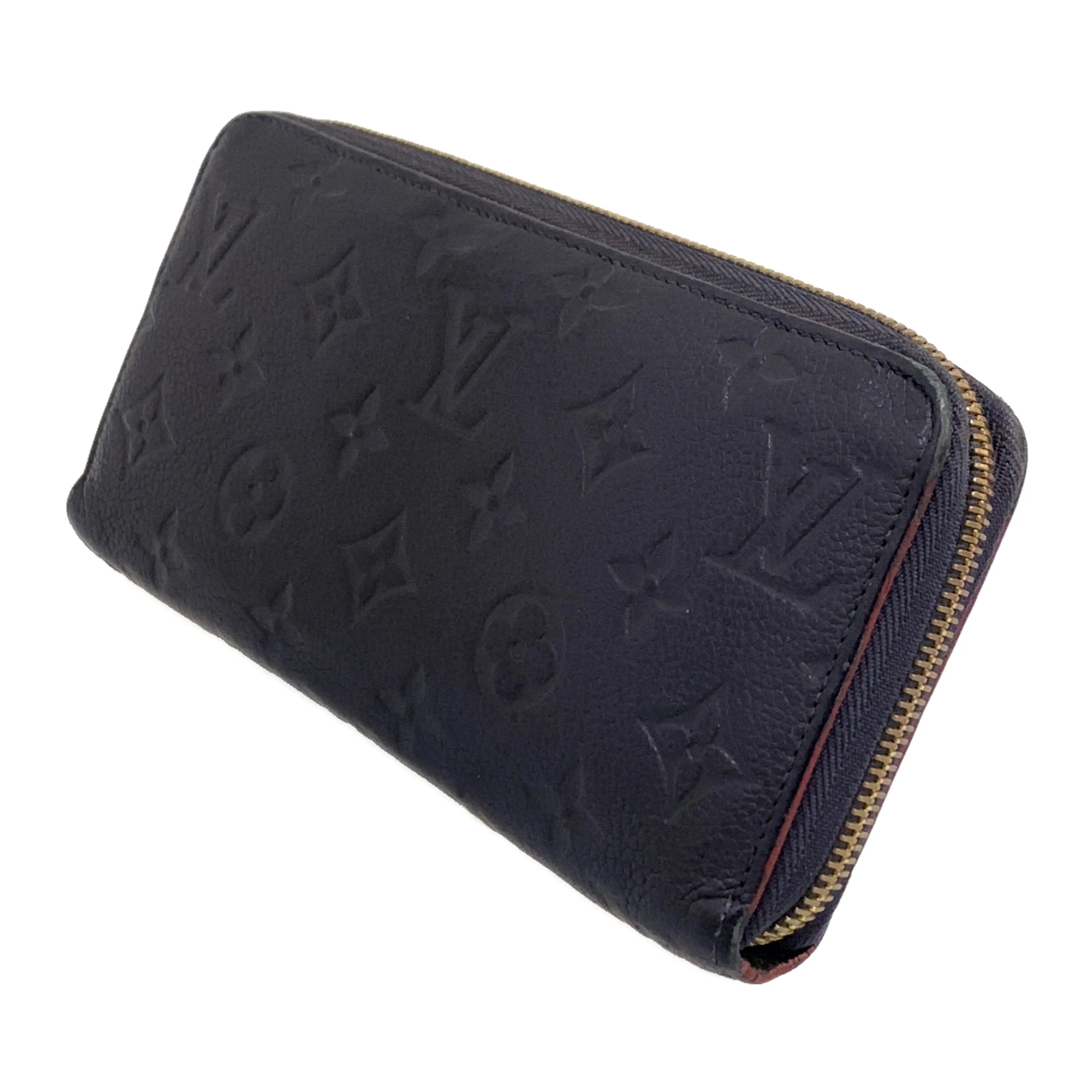 #LOUIS VUITTON/PORTEFEUILLE CLEMENCE_MONOGRAM EMPREINTE/Long Wallet/BLK/Leather/M60171