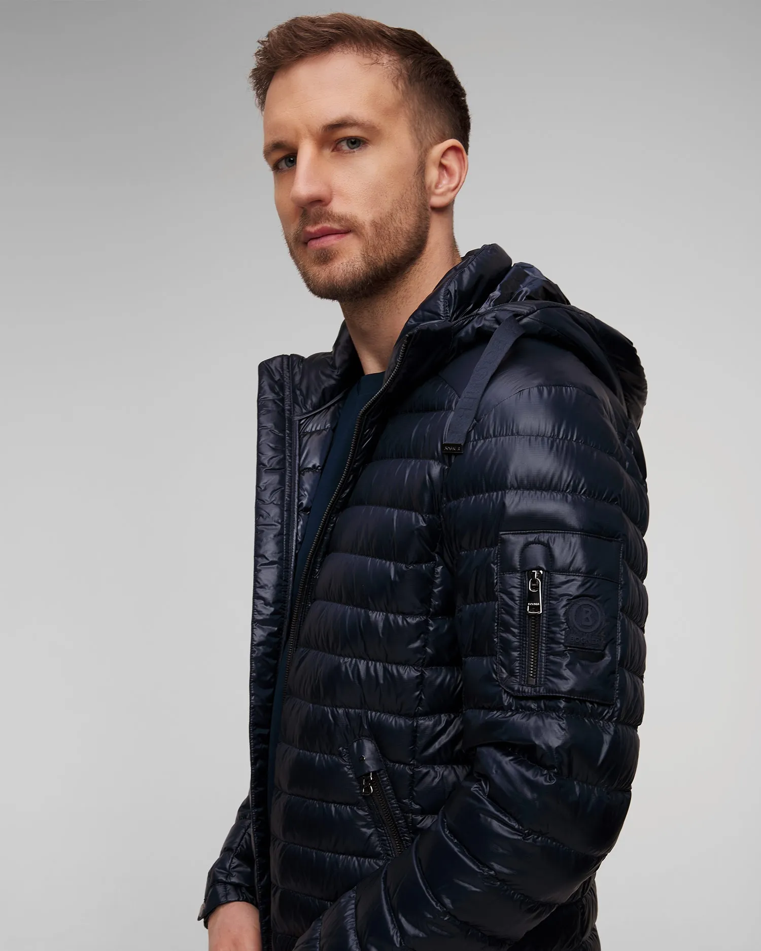 Men's navy blue quilted down jacket BOGNER Loke-D 38077261-464