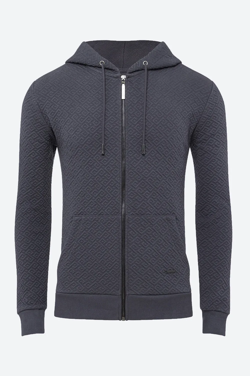 Men's Alsina Gaucho Pattern Zip Hoodie in Slate