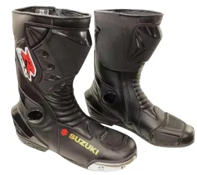 Mens Motorcycle Motorbike Racing Waterproof Leather Racing Boots-020