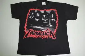 Metallica 1990 Justice Vintage Band Pic 90's Brockum Pushead North America Europe Tour T-Shirt